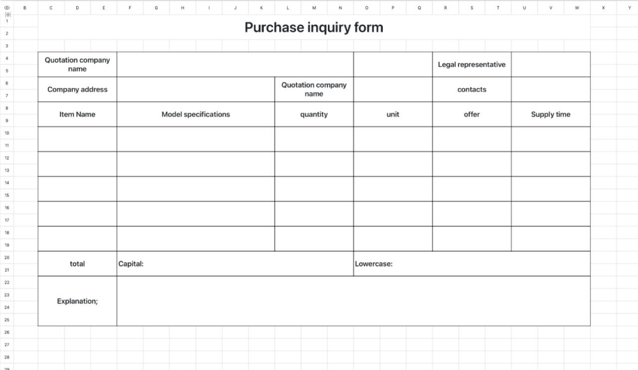 Purchase inquiry sheet 1 1
